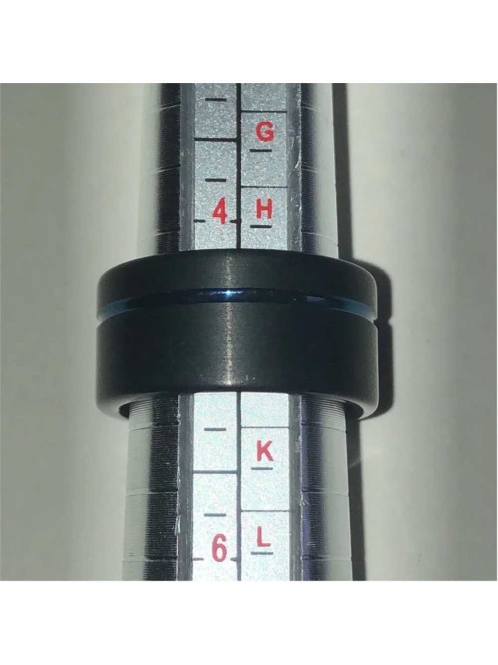Size 4.5 Tungsten Carbide Black and Blue Line Ring